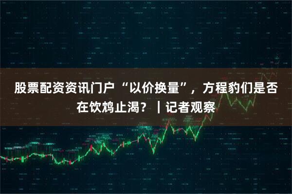 股票配资资讯门户 “以价换量”，方程豹们是否在饮鸩止渴？｜记者观察